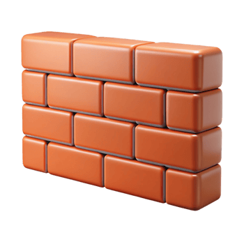 impressive artistic Brick wall section with mortar genuine png
