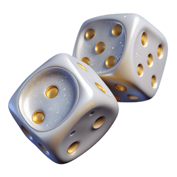 wonderful minimalist Pair of White Dice Top View Isolated professional png