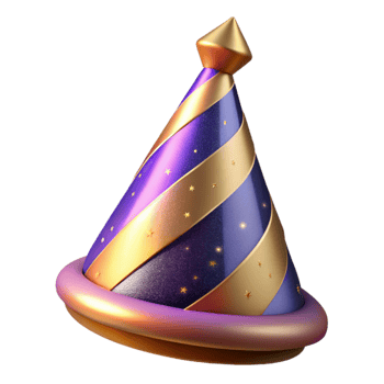 beautiful vintage Party Hat with Colorful Stripes Transparent exclusive png