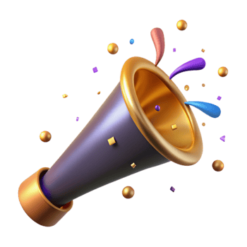stunning traditional Party Horn with Confetti Burst Transparent Background genuine png