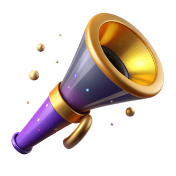 impressive contemporary Party Horn with Noisemaker Isolated on Transparent Background high quality png