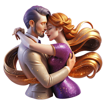 magnificent vintage Passionate Tango Embrace Transparent Background with Intense Lighting premium png