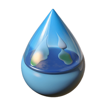 impressive classic A single drop of water with a miniature world reflected inside, 4K png