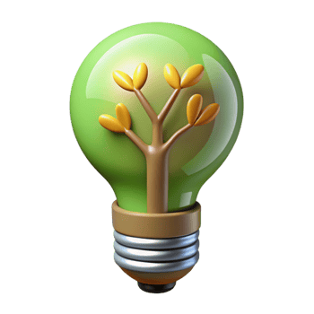 impressive rustic A lightbulb with a glowing filament shaped like a tree, high quality png