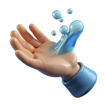 wonderful classic A human hand reaching out, made of flowing water, detailed png