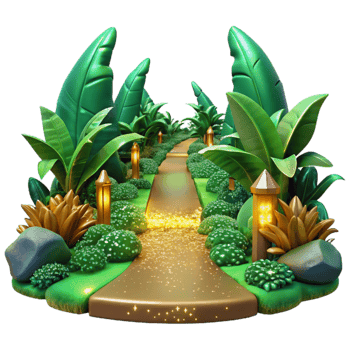 stunning classic Path Through a Rainforest with Vibrant Green Hues Cutout png