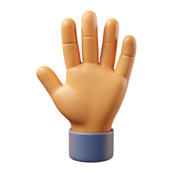 vibrant modern Human hand with open palm, original png