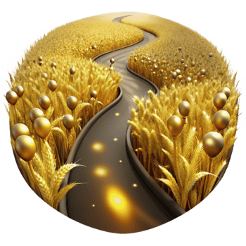 stunning artistic Path Through Wheat Field with Golden Light Cutout premium png