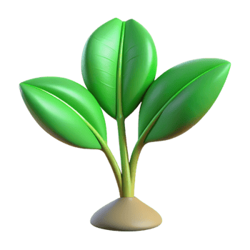 elegant abstract Plant with green leaves, high quality png