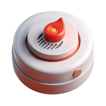 serene minimalist Smoke detector, fire safety, alarm high quality png