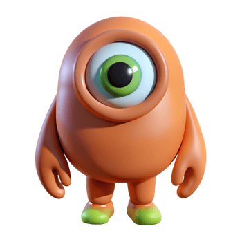 magnificent minimalist Cyclops, one-eyed giant authentic png
