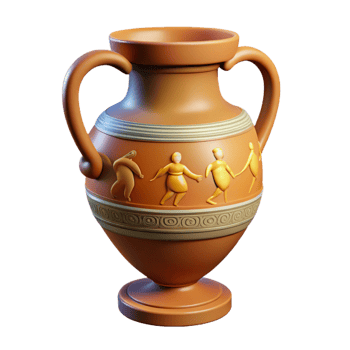 beautiful abstract An ancient Greek vase, decorated with mythological figures 4K png