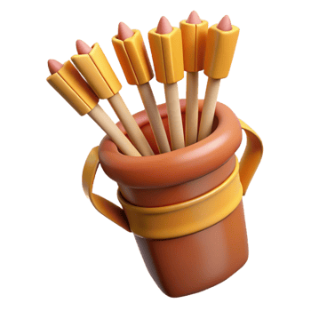 elegant artistic A quiver full of arrows detailed png