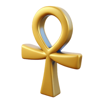 elegant vintage Ankh, Egyptian symbol of life premium png