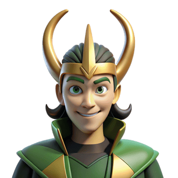 extraordinary modern Loki, Norse trickster god 4K png