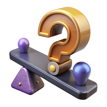 dramatic contemporary Pound Symbol and Question Mark on Seesaw Transparent Background genuine png