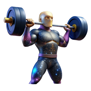 stunning minimalist Powerlifter Lifting Barbell Overhead Cutout with Dramatic Lighting detailed png