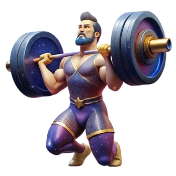 elegant classic Powerlifter Lifting Barbell Overhead Cutout with Dramatic Lighting professional png