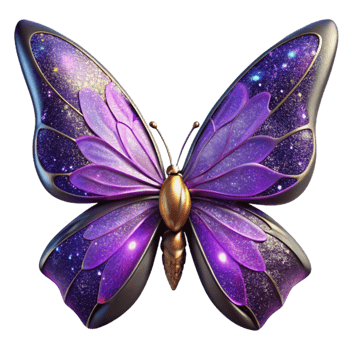 stunning classic Purple Butterfly Wings Open Position Transparent Background high resolution png