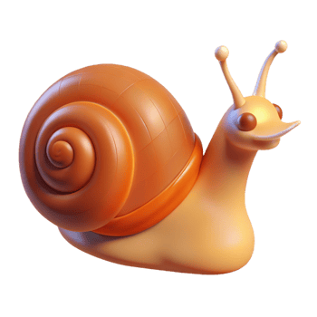 vibrant minimalist A snail crawling slowly high quality png