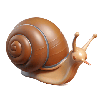 serene contemporary A snail crawling slowly high resolution png
