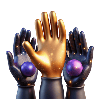dramatic classic Raised Hands in Celebration Isolated Cutout genuine png