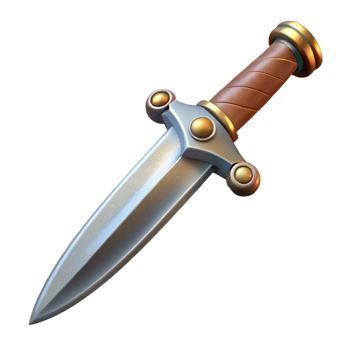 impressive modern A steel dagger, ornate handle, sharp blade authentic png