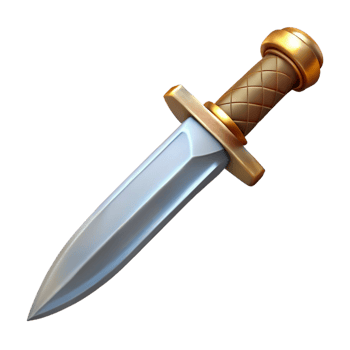 vibrant vintage A steel dagger, ornate handle, sharp blade authentic png