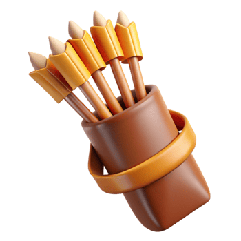 wonderful artistic A quiver full of arrows, fletching visible 4K png