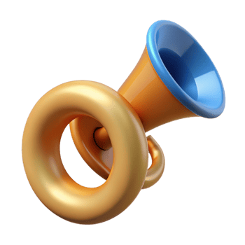 magnificent traditional A horn, animal horn, with mouthpiece high resolution png