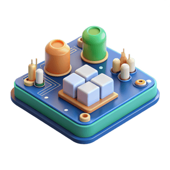 serene rustic Circuit board with components detailed png