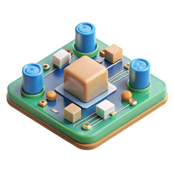 extraordinary artistic Circuit board with components premium png