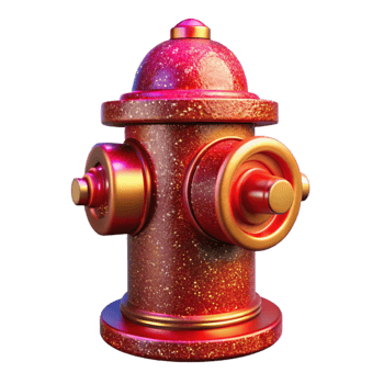 impressive classic Red Fire Hydrant Sidewalk Perspective Isolated Element premium png