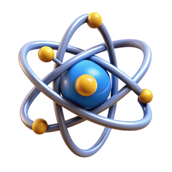 serene creative Quantum computing atom icon high resolution png