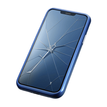 stunning contemporary Smartphone with cracked screen high quality png