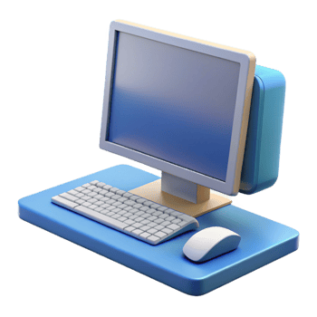 beautiful contemporary Desktop computer with monitor and keyboard high resolution png