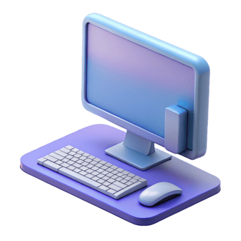 wonderful classic Desktop computer with monitor and keyboard high resolution png