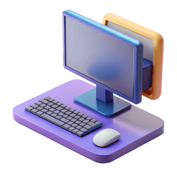 dramatic vintage Desktop computer with monitor and keyboard detailed png