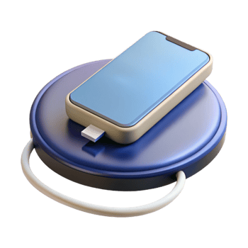 vibrant traditional Smartphone charging on wireless charging pad genuine png
