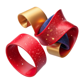 dramatic vintage Red Ribbon Curled Up Cutout exclusive png