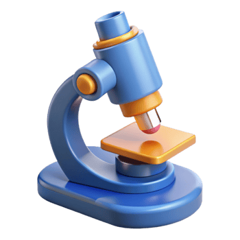 impressive classic Microscope with slide and specimen high resolution png