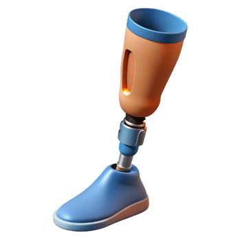 serene vintage 3D printed prosthetic leg 4K png