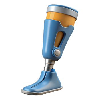 serene rustic 3D printed prosthetic leg 4K png