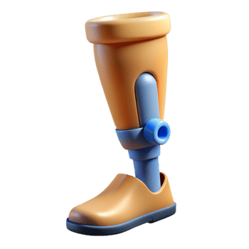 dramatic vintage 3D printed prosthetic leg high quality png