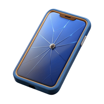 dramatic abstract Smartphone with cracked screen high quality png