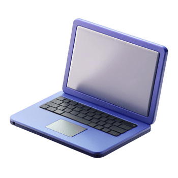 vibrant creative Laptop computer, open, blank screen premium png