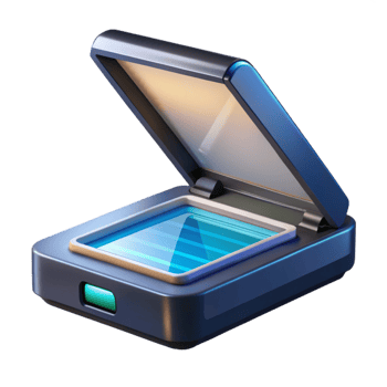 serene minimalist Scanner, document digitization professional png