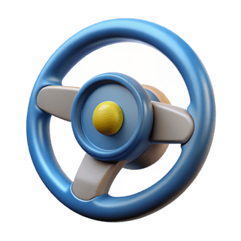 serene abstract Self-driving car steering wheel original png