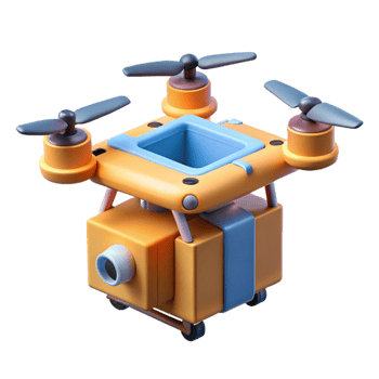 stunning modern Delivery drone, logistics technology high resolution png