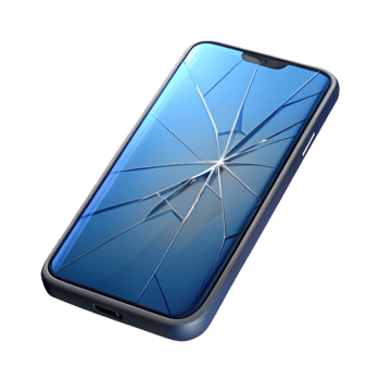 dramatic rustic Broken smartphone screen, cracked glass high quality png